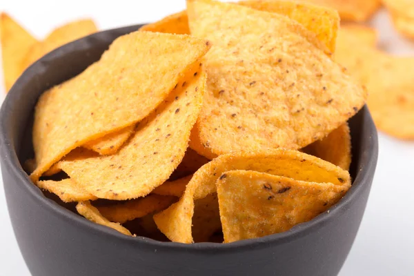 stock image mexican corn nachos chips, isolated on white background