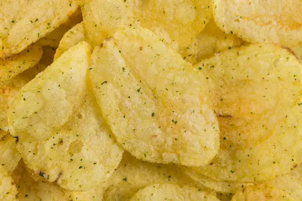 Prepared Potato Chips Snack Closeup Viewas Background — Stock Photo, Image