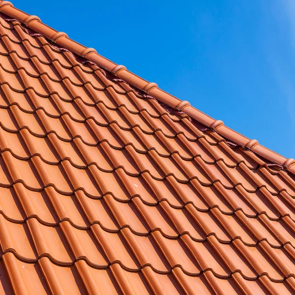Roof Tile Pattern Close Blue Sky — Stock Photo, Image