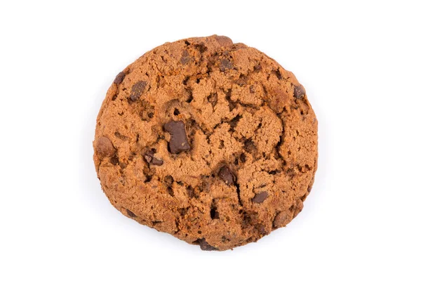 Chocolate Chip Cookie Een Witte Achtergrond — Stockfoto