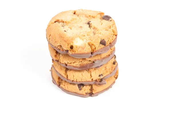 Chocolade Chip Cookie Geïsoleerd Witte Achtergrond — Stockfoto