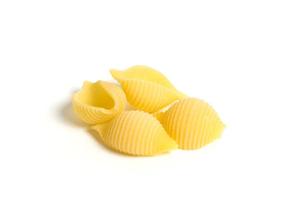 Conchiglie Rigate Pasta Pieces Isolated White Background — Stock Photo, Image