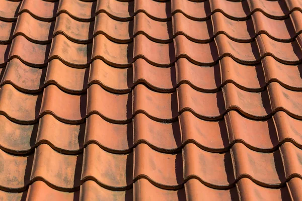 Red Roof Tile Pattern Blue Sky Royalty Free Stock Photos