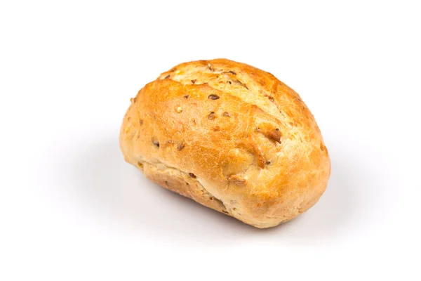 Broodje Whit Sesam Roll Een Witte Achtergrond — Stockfoto