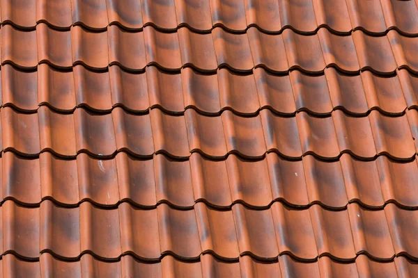 Telhas Vermelhas Textura Fundo Telhado Uma Casa — Fotografia de Stock