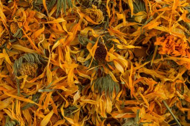 Calendula flowewr çay infüzyon arka planı için