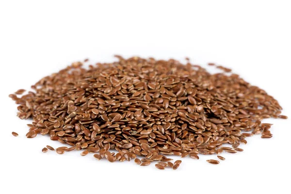 Close Flax Seeds Isolated White Background — Stock Photo, Image