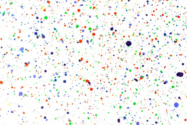 Kolorowe Plamy Atramentu Farby Splatters Jasnym Materiale Wielokolorowe Kropki Akwarela Obrazek Stockowy