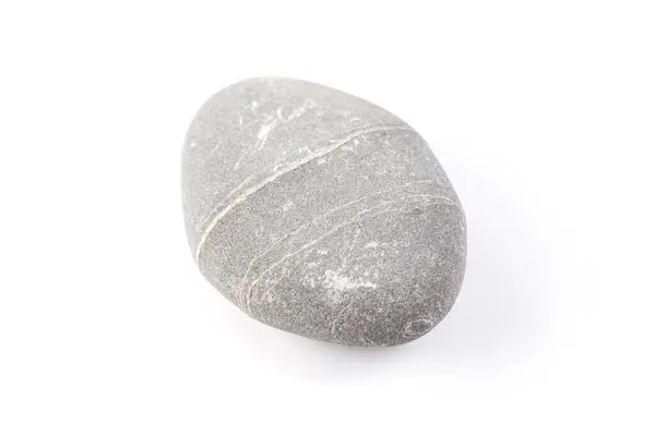 Piedra Gris Aislada Sobre Fondo Blanco Con Reflejo —  Fotos de Stock