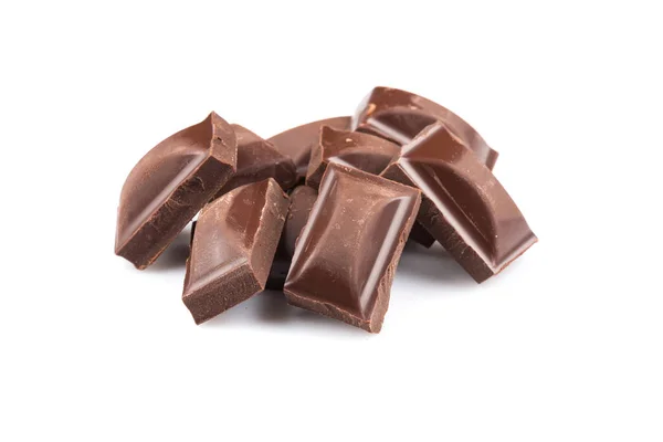 ホワイトに隔離された天然チョコレートミルクダークバー — ストック写真