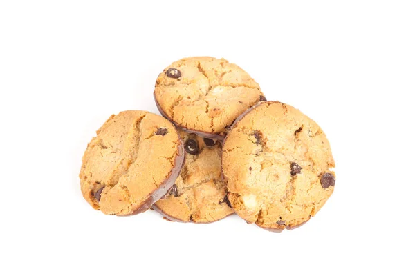 Ciocolată Chip Cookie Izolat Fundal Alb — Fotografie, imagine de stoc