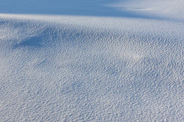 Tekstury Biały Śnieg Tło Niebieskie Cienie — Zdjęcie stockowe