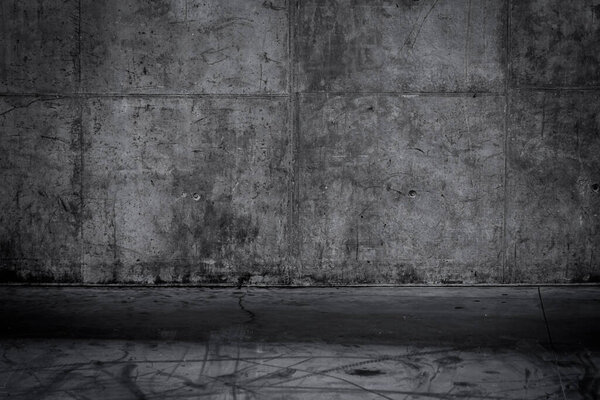 Grungy and smooth bare concrete wall for background