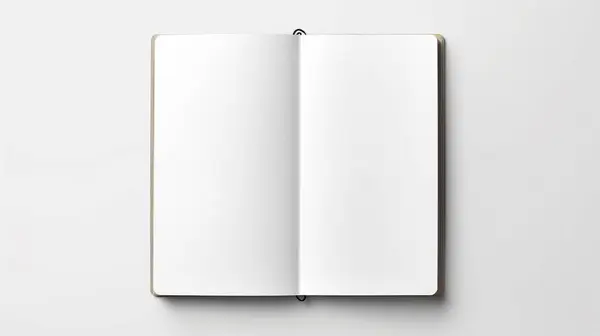 Renderização Branco Branco Mock Notebook Com Sombra Espaço Cópia Para — Fotografia de Stock