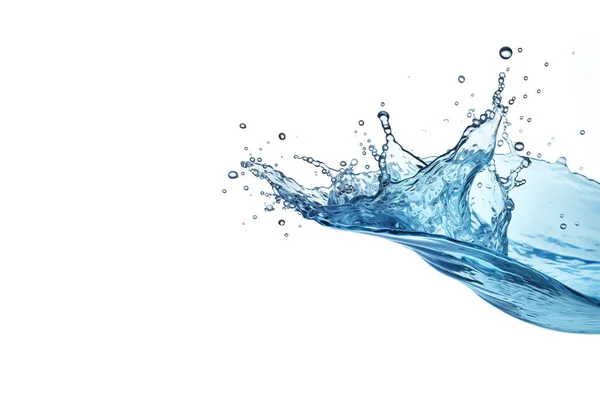 Renderelés Kék Víz Splash Mozgásban Elszigetelt Fehér Alapon — Stock Fotó