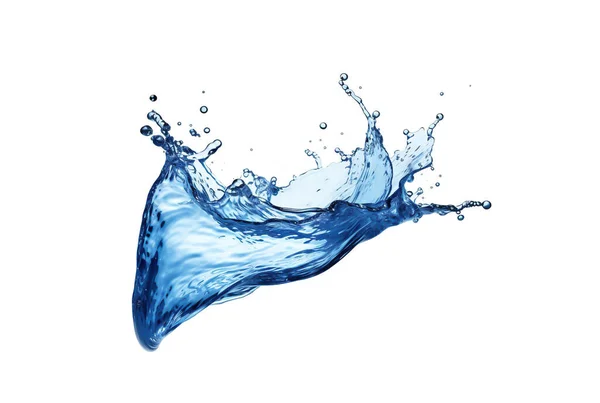 Рендеринг Синей Воды Всплеск Движении Изолированные Белом Фоне — стоковое фото