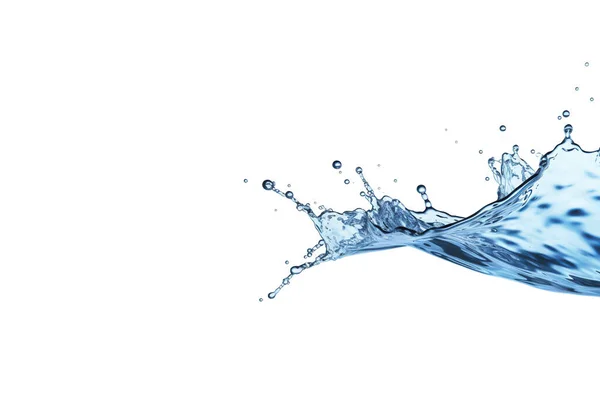Рендеринг Синей Воды Всплеск Движении Изолированные Белом Фоне — стоковое фото
