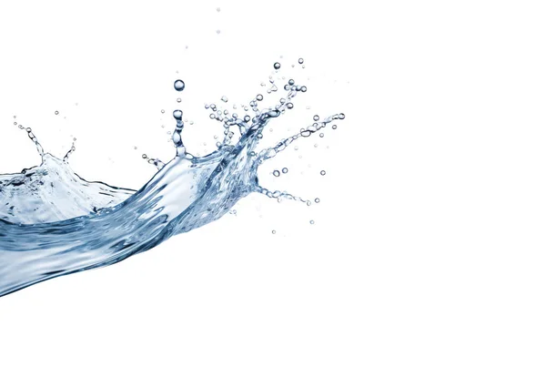 Renderelés Kék Víz Splash Mozgásban Elszigetelt Fehér Alapon — Stock Fotó