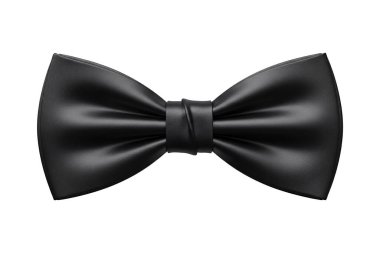 Beyaz arka planda izole edilmiş, klasik siyah papyonun 3 boyutlu tasviri zarafeti, resmi tarzı ve özel durumlar ya da resmi kıyafetler için zamansız modayı simgeliyor..