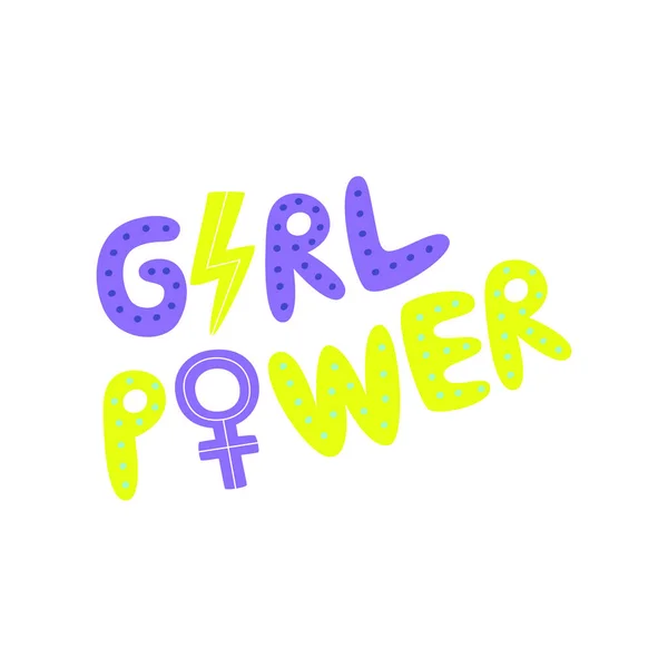 Girl Power Quote Lettering Concept Decorative Lettering Venus Flash Female - Stok Vektor