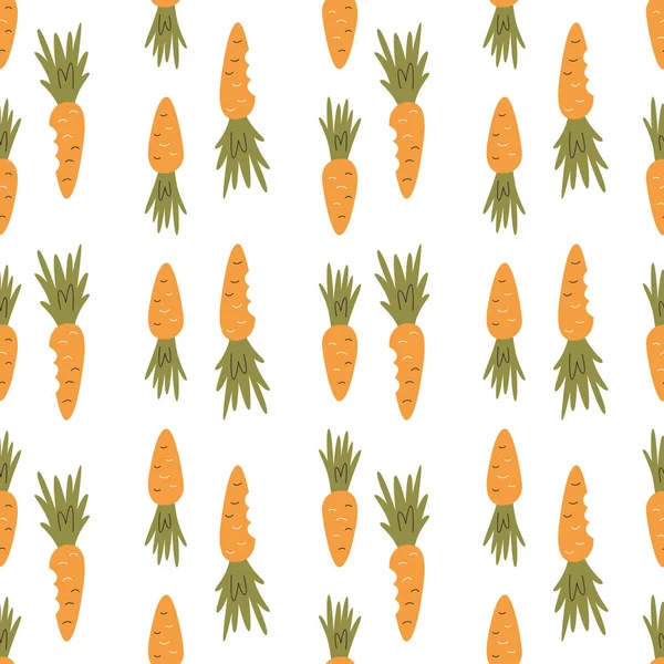 Easter Theme Related Decorative Pattern Vertical Orange Carrot Repeated Background — Stock Vector