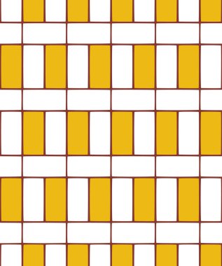 Mozaik endüstriyel kusursuz tasarım. Basit grafik model konsepti. Dikdörtgen şekilli geometrik arkaplan. Devamlı şablon. Yüzyılın ortalarında geriye dönük elle düz vektör çizimi