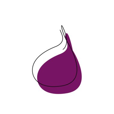 İncir logosu tasarımı beyaza izole edilmiş. Egzotik meyveler tek sıra sanat tarzında. Taze çiğ yerel çiftçi ürünü. Yaz organik vitamini. Sağlıklı tatlı yiyecekler elle çizilmiş düz vektör çizimi