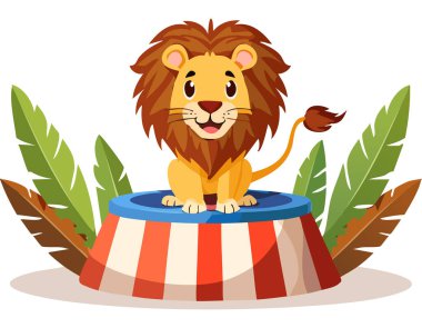 Aslan çizgi film çiziminde oynuyor.