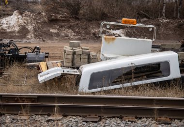 old abandoned camper shell