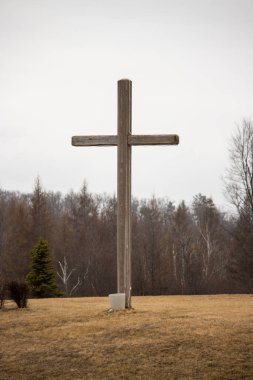 a cross in a field