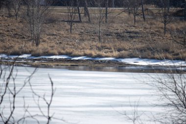 Buz üstündeki kış nehri