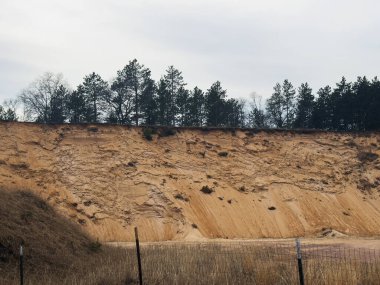 Baltık kıyısındaki kumlu bir sahilde kum tepeleri. Letonya
