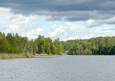 Güneşli bir günde bir göl
