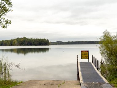 A dock at a boat landing in Michigan