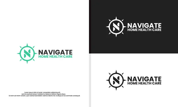 Logo Illustration Vektorgrafik Der Gesundheit Navigieren — Stockvektor