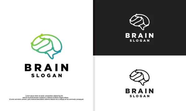 Ilustracja Grafika Wektorowa Logo Mózgu Neuron Nerve Lub Projekt Logo — Wektor stockowy