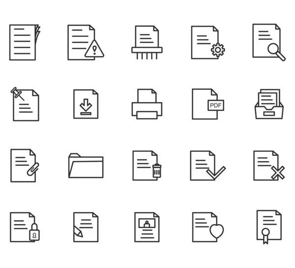 Иконки Линий Документов Редактируемый Удар Маркетингового Дизайна Сайта Логотипа Приложения — стоковый вектор