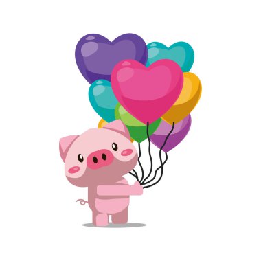 Romantik aşk unsurları. Sevgililer Günü 'nde güzel çizimler. Festival tasarımı için dekoratif aşk unsurları. Beyaz arkaplanda izole