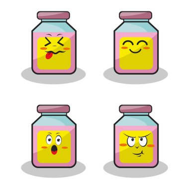 Çıkartma tasarımı posteri için karakterler ve ögeler