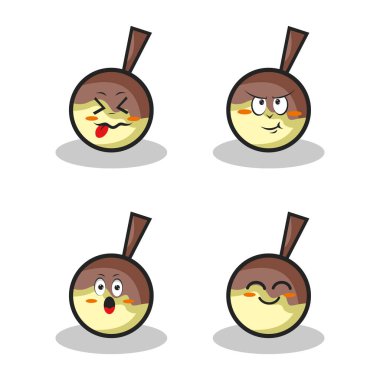 Çıkartma tasarımı posteri için karakterler ve ögeler