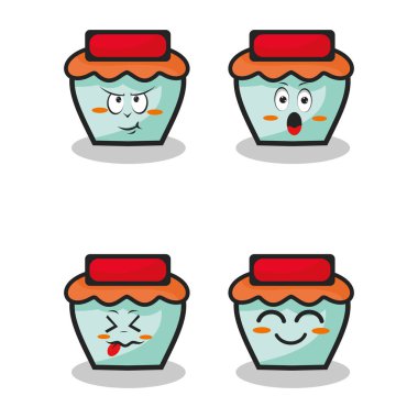 Çıkartma tasarımı posteri için karakterler ve ögeler