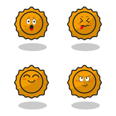 Çıkartma tasarımı posteri için karakterler ve ögeler