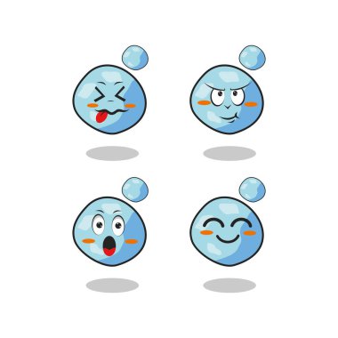 Çıkartma tasarımı posteri için karakterler ve ögeler