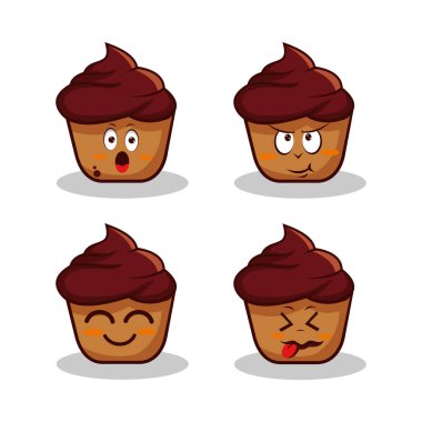 Çıkartma tasarımı posteri için karakterler ve ögeler