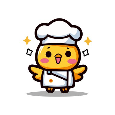 Sevimli tavuk çizgi film karakteri vektör çizimi