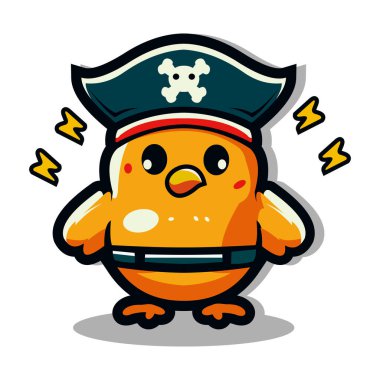 Sevimli tavuk çizgi film karakteri vektör çizimi