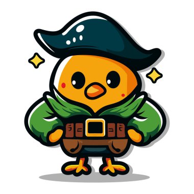 Sevimli tavuk çizgi film karakteri vektör çizimi