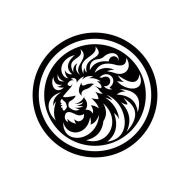 Aslan lüks logo şablonu, zarif aslan logosu tasarımı illüstrasyon, taç logolu aslan başı, aslan zarif sembol