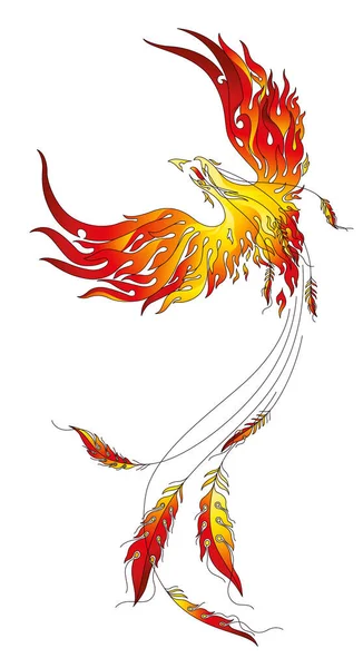 Hořící Phoenix Vektorové Ilustrace Uměleckém Úhlu Pohledu Zezadu Ideální Pro — Stockový vektor