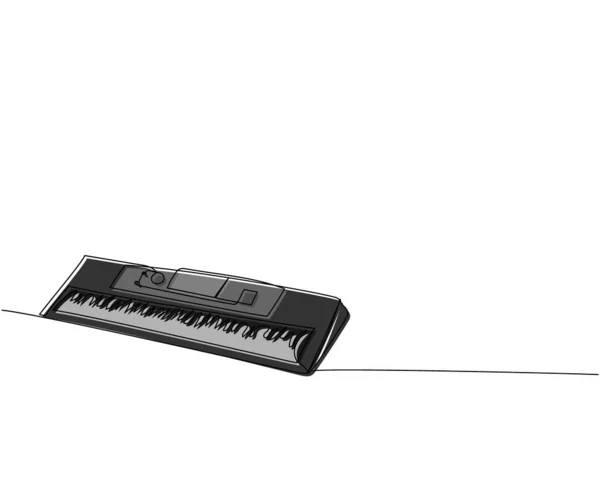 Synthesizer 키보드 연속적 레코드 컨트롤러 오디오 테크노 드로잉 일러스트 — 스톡 벡터